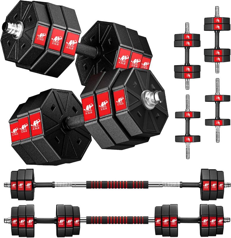 Photo 1 of 
LEADNOVO Adjustable Weights Dumbbells Set, 44Lbs 66Lbs 88Lbs 3 in 1 Adjustable Weights Dumbbells Barbell Set, Home Fitness Weight Set Gym Workout Exercise...
Weight:44.0 Pounds