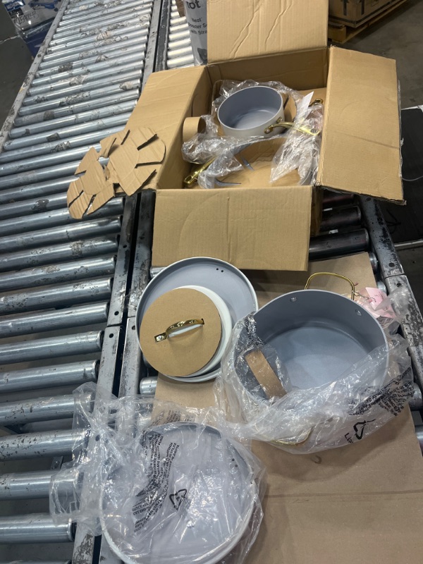 Photo 2 of 
Paris Hilton Iconic Nonstick Pots and Pans Set, Multi-layer Nonstick Coating, Matching Lids With Gold Handles, Made without PFOA, Dishwasher Safe Cookware...