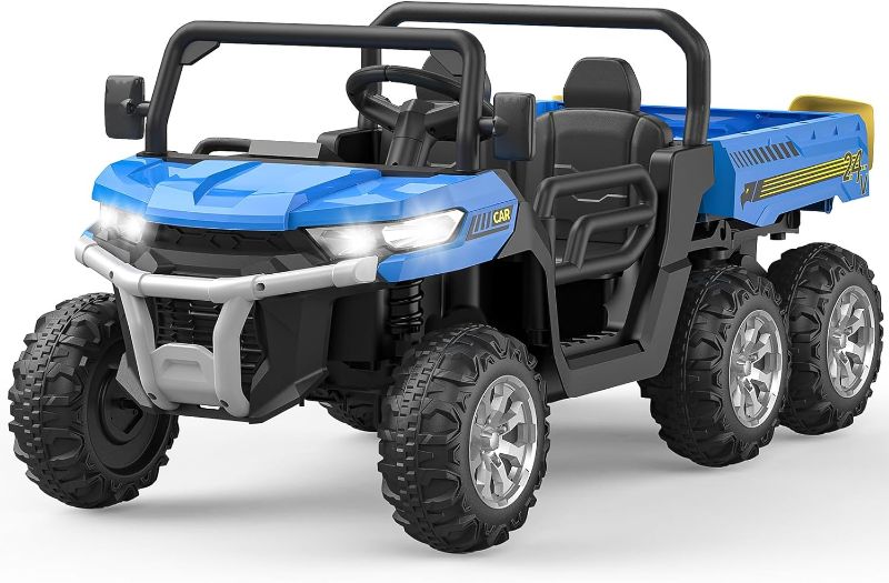 Photo 1 of 
Box 1 of 2**24V 2 Seater Ride On Dump Truck with Remote Control, Electric UTV Car with Electric Dump Bed, 4WD Power Ride Cars W/6 Wheels Ride On Toys for Boys Girls (Blue)
Color:Blue