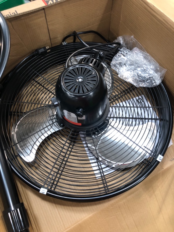 Photo 2 of 20 in. Oscillating Pedestal Fan with Adjustable Height in Black