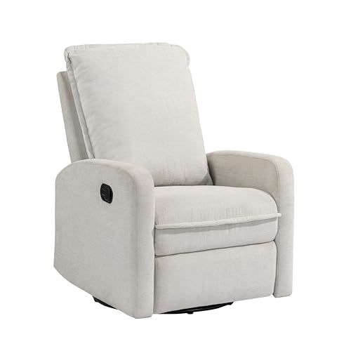 Photo 1 of * MISSING PARTS* Bilana, Ivory Linen, Fabric Gliding, Swivel Recliner with Quiet Motion Features
