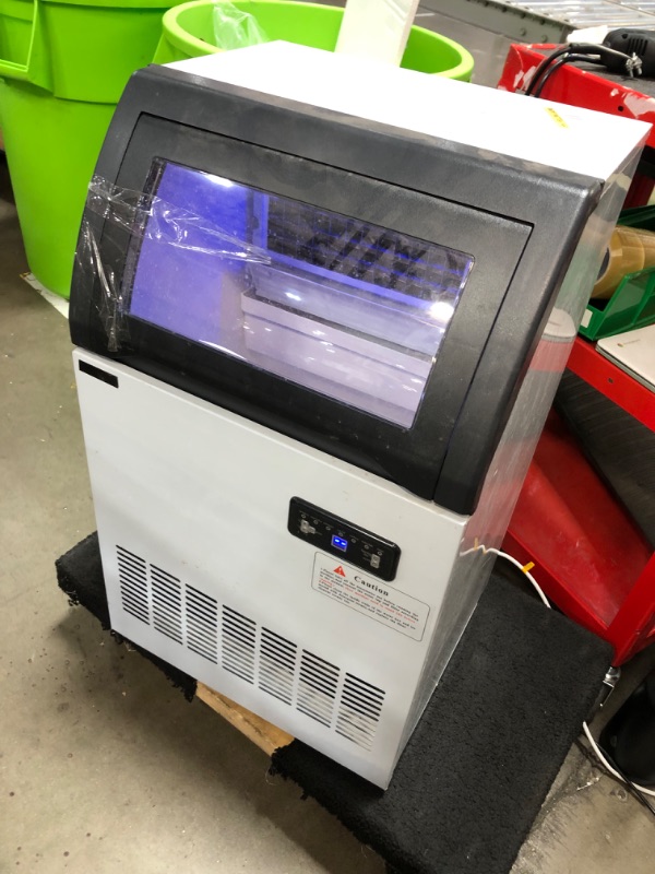 Photo 4 of 19 in. Commercial Ice Maker 200 lb./24 H Stainless Steel Freestanding Ice Maker Machine with Full Cube Production
