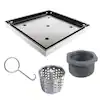 Photo 1 of 4 in. x 4 in. Stainless Steel Square Shower Drain with Tile Insert Drain Cover