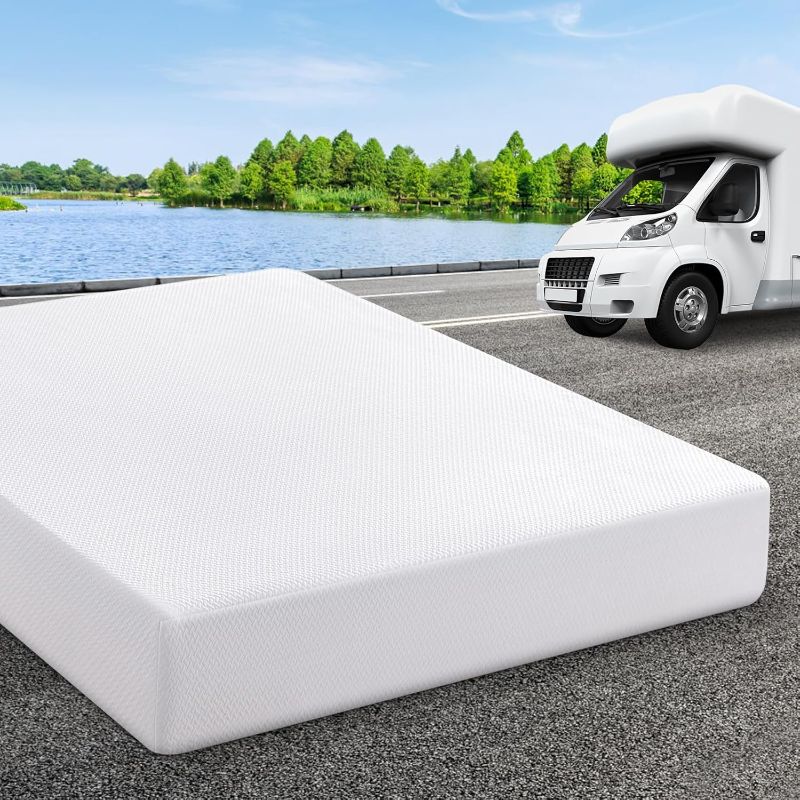 Photo 1 of 
RV Mattress Short Queen 8 Inch Memory Foam Mattress, Cooling Green Tea/Gel Medium Firm Bed Mattress in a Box for Camper/Trailer/Truck, Pressure Relief...