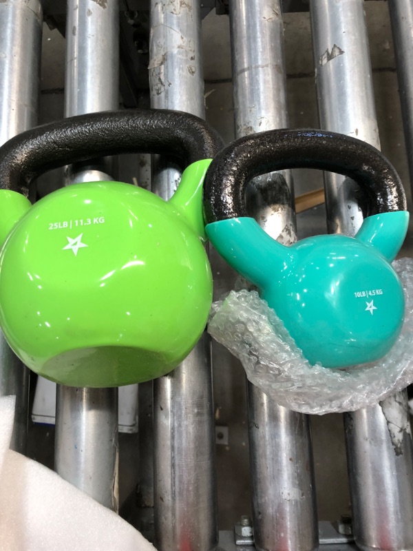 Photo 1 of 
25 LB and 10 LB**Yes4All Combo Kettlebells Vinyl Coated Weight Sets Great for Full Body Workout Equipment Push up, Grip Strength and Strength Training, Dumbbell Weights...
Color:Multicolor
Style:10 - 25lb