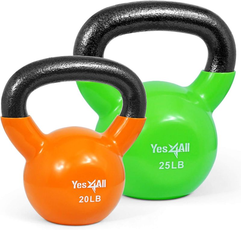 Photo 1 of 
25 LB and 10 LB**Yes4All Combo Kettlebells Vinyl Coated Weight Sets Great for Full Body Workout Equipment Push up, Grip Strength and Strength Training, Dumbbell Weights...
Color:Multicolor
Style:10 - 25lb