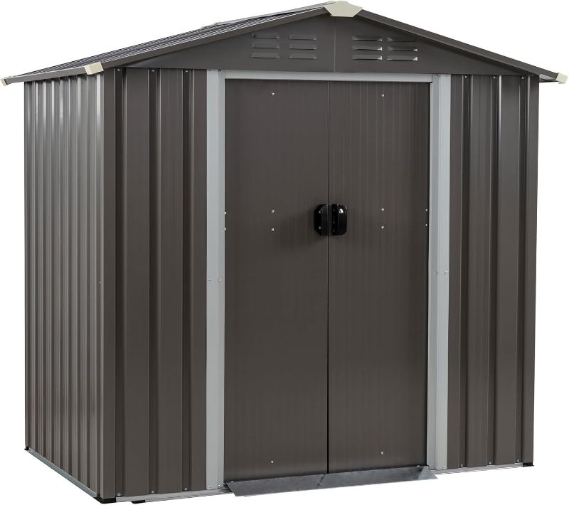 Photo 1 of 
JYQAQA 6x4 FT Outdoor Garden Storage Shed,Waterproof Metal Garden Sheds with Lockable Double Door,Weather Resistant Steel Tool Storage House Shed for,Garden...
Size:6 x 4
Color:Gray