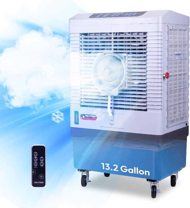 Photo 1 of 
Swamp Cooler, 5000 CFM Evaporative Air Cooler with Mist, 3-Speed, Remote Control, 15H Timer, 13.2 Gallon, Water Shortage Warning, 9 FT Cord, For Indooor...