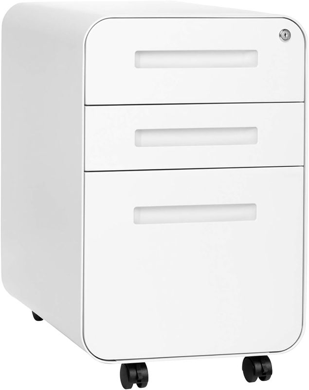 Photo 1 of 
Laura Davidson Furniture Stockpile 3 Drawer File Cabinet with Lock - Under Office Desk Metal Filing Cabinet, Legal/Letter File Folders, Wheels and...
Color:White