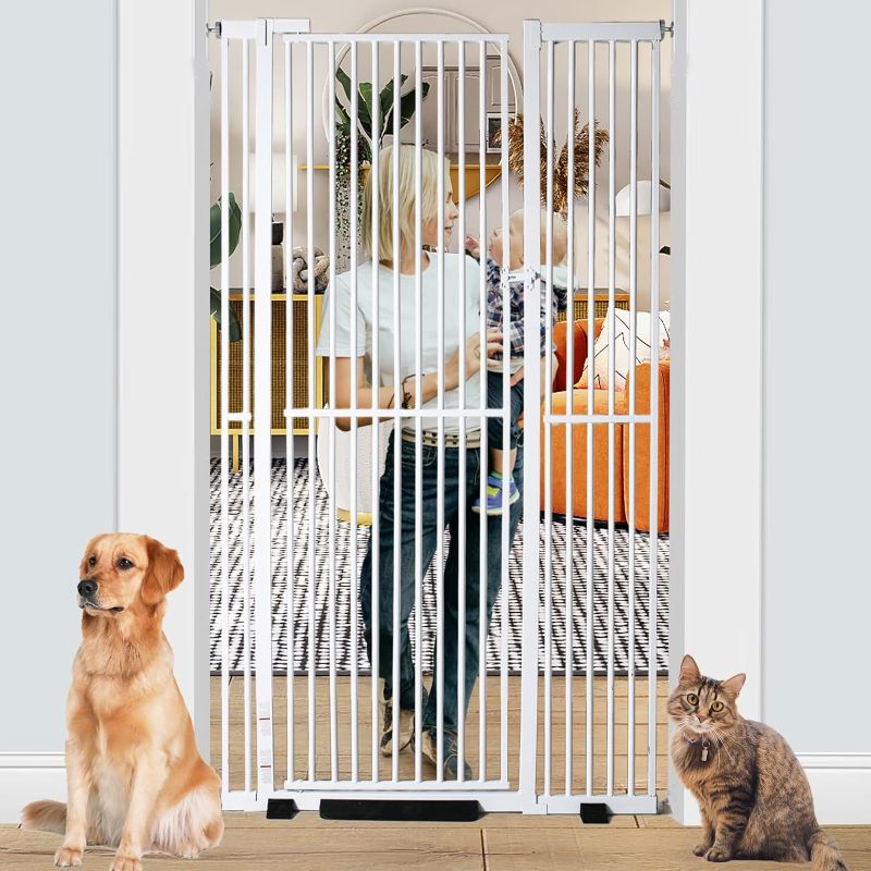 Photo 1 of 
71 Inch Extra Tall Cat Pet Gate Baby Gate Adjustable 29.13" and 45.63" Wide Pressure Mounted Walk Through Swing Safety Pet Gates Child Gate for...
Color:White
Size:71 Inch