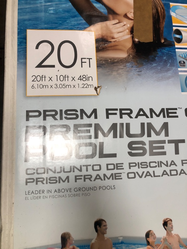 Photo 3 of ***Parts Only***INTEX 26797EH Prism Frame Premium Oval Above Ground Swimming Pool Set: 20ft x 10ft x 48in – Includes 1500 GPH Cartridge Filter Pump – Removable Ladder – Pool Cover – Ground Cloth 20' x 10' x 48" Oval