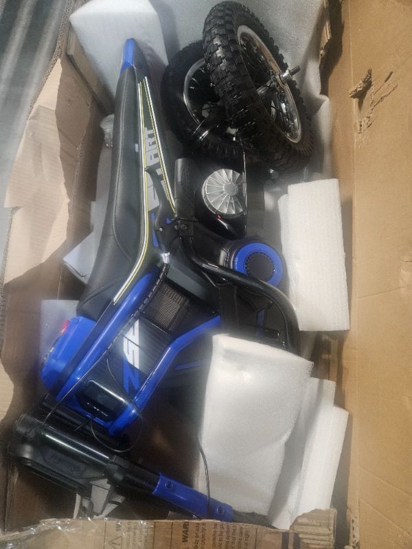 Photo 6 of **PARTS ONLY NON REFUNDABLE** READ NOTES**
ELEMARA Electric Dirt Bike for Kids, 350W Kids Motorcycle with Music & Bluetooth, 15.5 mph & 150lb Max, 12" Air-Filled Tires-Blue