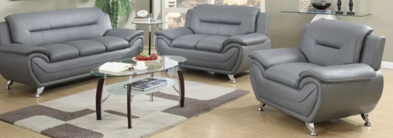 Photo 1 of  3 - Piece Faux Leather Living Room Set,not same color white and black
