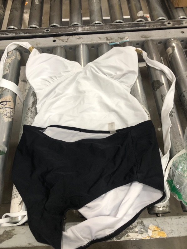 Photo 1 of 2 piece swim suit (white and black) 