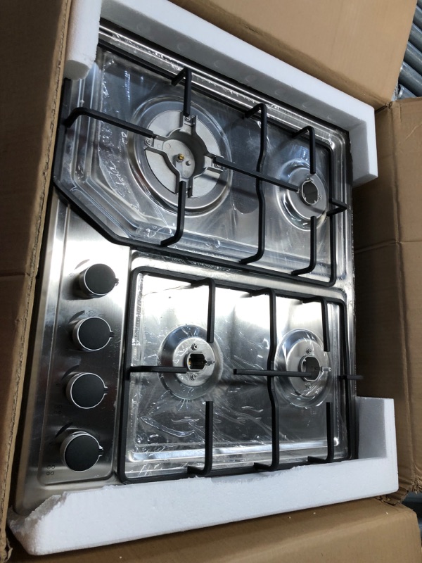 Photo 4 of 22?x20? Built in Gas Cooktop 4 Burners Stainless Steel Stove with NG/LPG Conversion Kit Thermocouple Protection and Easy to Clean (20Wx22L)
