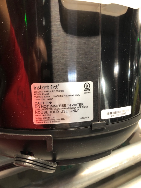 Photo 5 of **USED BIG DENT*ITEM TESTED FOR POWER, UNABLE TO TEST FURTHER* 8Qt Pro Electric Pressure Cooker