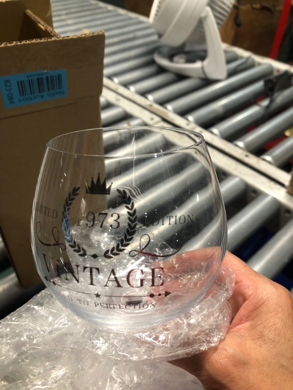 Photo 1 of 50th Birthday Gifts for Her Women 50th Birthday Decorations Wine Glass - Vintage 1974 Printed 22oz Stemmed Wine Glass - Funny 50 Birthday Gifts Idea.(VINTEGE 1974)