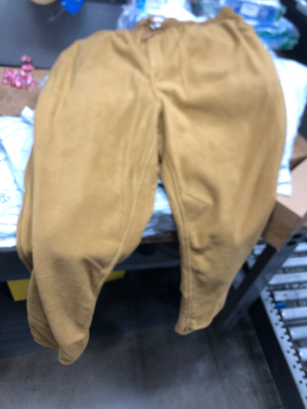 Photo 1 of AMAZON MENS FUZZY SWEATPANTS WITH POCKETS KHAKI XL 