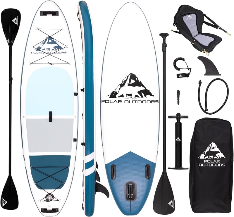 Photo 1 of **PARTS ONLY NON REFUNDABLE**READ NOTES**
Polar Outdoors by Roc Inflatable Stand Up Paddle Board with Premium SUP Paddle Board Accessories