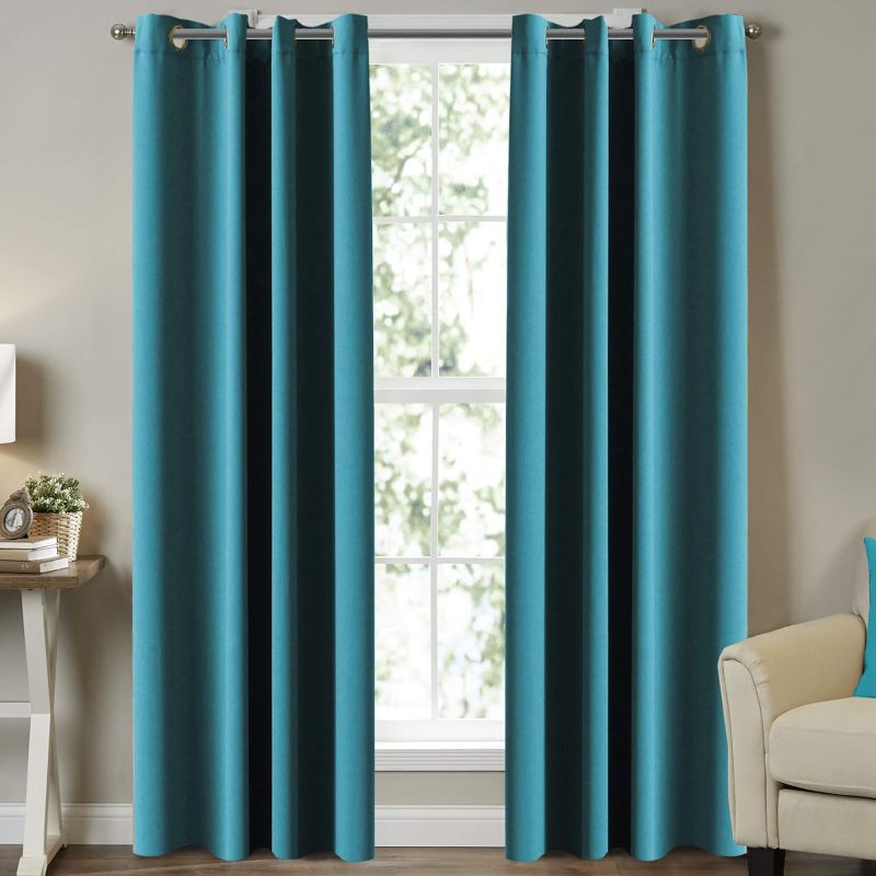 Photo 1 of **LIGHT BLUE** Blackout Curtains Thermal Insulated Grommet Black Out Curtain Drapes for Bedroom Window Treatment Curtain Panels/Drapes for Nursery & Infant Care,2 Panel, 52" W x 84" L
