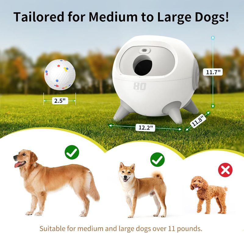 Photo 6 of (READ FULL POST) uahpet iRetriever Dog Ball Launcher with 4Pcs Balls, Automatic Obstacle Avoidance Dog Ball Launcher Suitable for Medium & Large Dogs iRetriever ball launcher