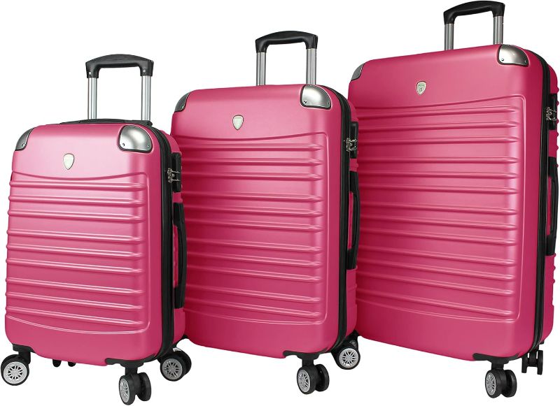 Photo 1 of **MISSING 20" SUITCASE 2 PIECES
Dejuno Impact Hardside 3-Piece Spinner Luggage Set, Pink, One Size