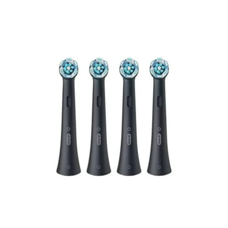 Photo 1 of (READ FULL POST) Oral-B iO Ultimate Clean Electric Toothbrush Head, Twisted & Angled Bristles for Deeper Plaque Removal, Pack of 4, Suitable for Mailbox, Black Black 4 Count (Pack of 1)