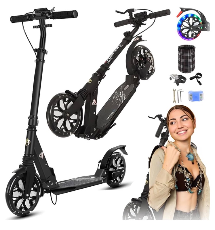 Photo 1 of *NO MODEL/SERIAL #** Commuter Adult Scooter 300 lbs Capacity, Big Wheels Scooters, Sport Folding Kick Scooter for Kids 10 Years and up, 4 Adjustable Levels, Bearing ABEC 9, 15 lbs