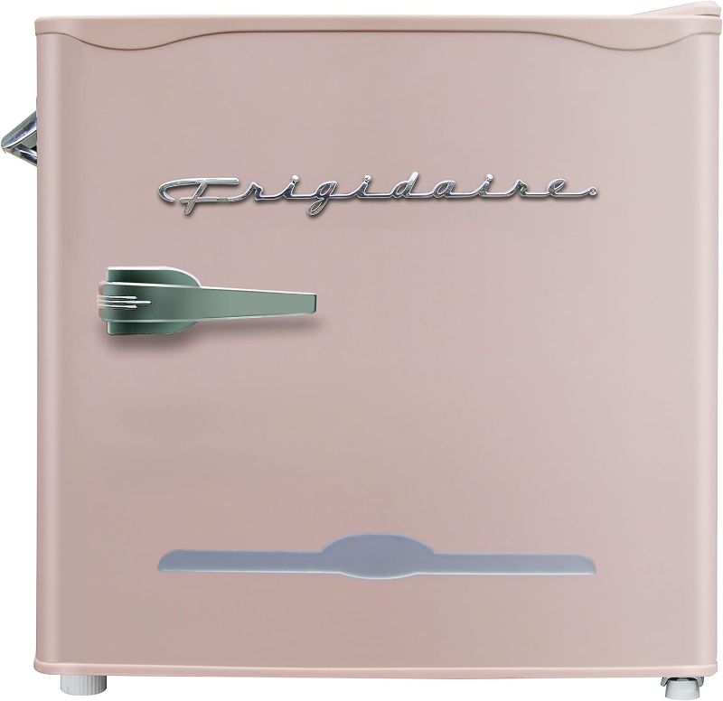 Photo 1 of *DIRTY BUT FUCNTIONS** FRIGIDAIRE Coral EFR176- AMZ Retro Mini Refrigerator-Energy Saving-Adjustable Thermostat Control-Side Mounted Bottle Opener-Ideal for for Dorm, Office, RV, Garage, Apartment 1.6 Cubic Feet
