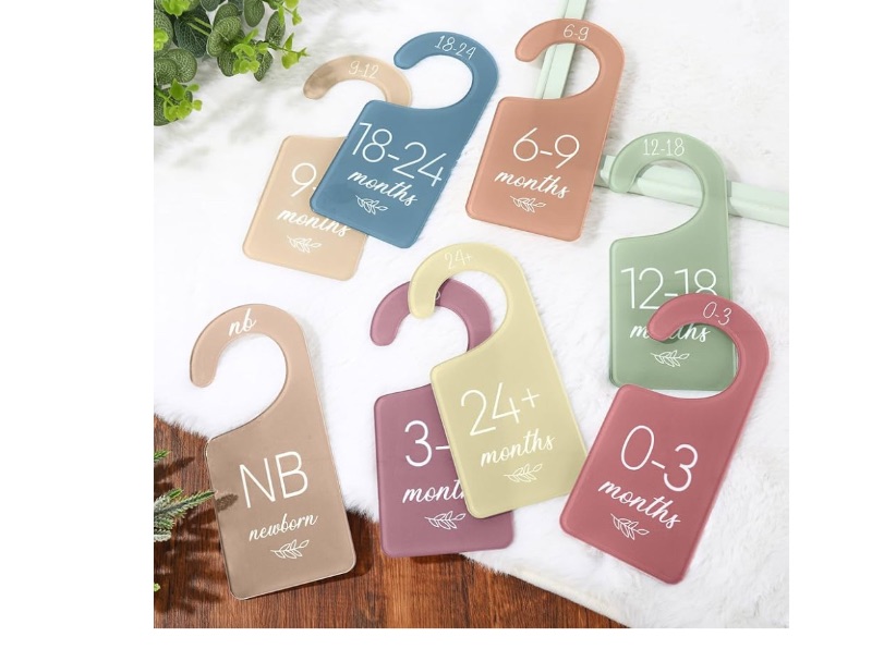 Photo 1 of *COLOR MAY VARY// STOCK PHOTO JUST FOR REFERENCE* Whaline Acrylic Baby Closet Dividers Boho Hanging Acrylic Infant Clothes Hanger separators Baby Closet Organizers Thicken 