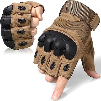 Photo 1 of ALIKILO MOTORCYCLE GLOVES  FOR MOTORCYCLE RIDING FINGERLESS  TAN 