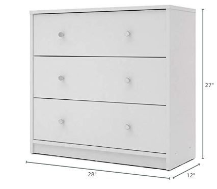 Photo 3 of (READ FULL POST)  Portland 3-Drawer White Chest of Drawers
