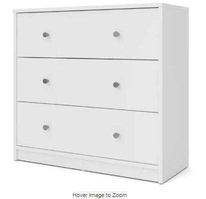 Photo 1 of (READ FULL POST)  Portland 3-Drawer White Chest of Drawers
