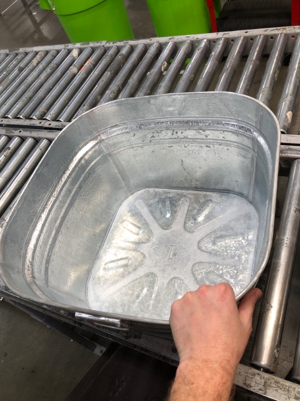 Photo 3 of  Square Tub Galvanized Metal Bucket  Rusted Gray