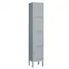 Photo 1 of 4-Tier Metal Locker 4 Doors Storage Shelves Locker 12 in. D x 12 in. W x 60 in. H in Gray for Employees Workers Students