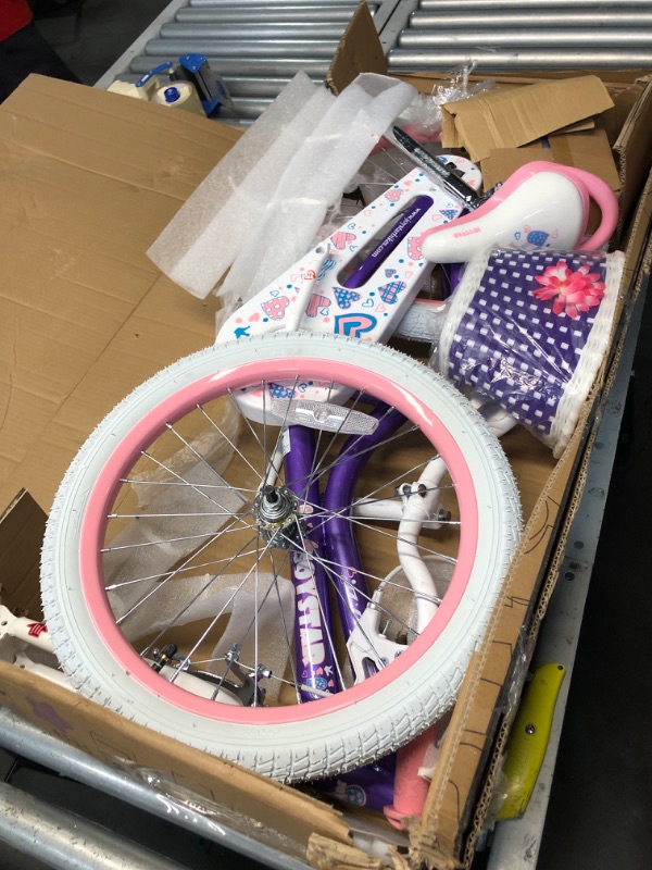 Photo 2 of (READ FULL POST) JOYSTAR 18 Inch Girls Bike for 5 6 7 8 9 Years Old Kids Bike for Ages 5-8 Years Girls with Training Wheels and Basket 18" Children Bikes Bicycle with Handbrake in Purple