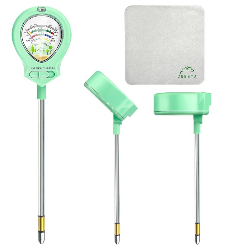 Photo 1 of 2024 Upgraded Soil Moisture Meter for Plants, Soil pH Meter, 4-in-1 Soil Tester for Light/Moisture/pH/Fertility, Plant Water Meter for Garden, Lawn, Greenhouse, Indoor & Outdoor
