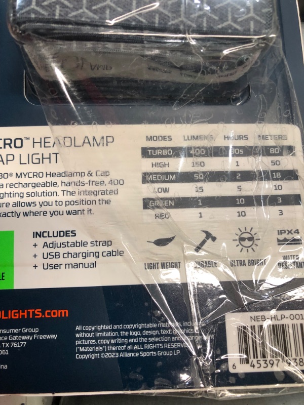 Photo 1 of Adjustable LED Headlamp with 400 Lumen Brightness, Water Resistant, Rechargeable Battery Included, Wave Activation Sensor, 3 Light Modes - Ideal for Hiking, Camping, Fishing, and More Mycro Multi- 400 Lumens flashlight