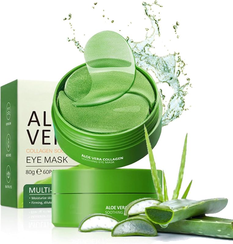 Photo 1 of Aloe Vera Eye Mask (120 pcs) - Reduces puffiness and dark circles, firms and improves under-eye skin Under-eye patch for a rejuvenated look and minimises the appearance of fine lines and wrinkles.