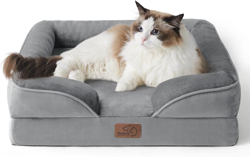 Photo 1 of 
Bedsure Cat Beds for Indoor Cats - Washable Bolster Dog Sofa Beds for Extra Small Dogs, Supportive Foam Pet Couch Bed with Removable Washable Cover,...