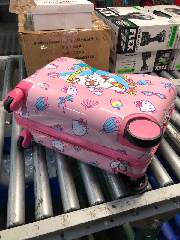 Photo 5 of (READ FULL POST) FULL Hello Kitty 19 Inch Carry On Luggage, Kids Ride On Suitcase with Spinner Wheels, Hardshell Rolling Travel Trolley, Pink