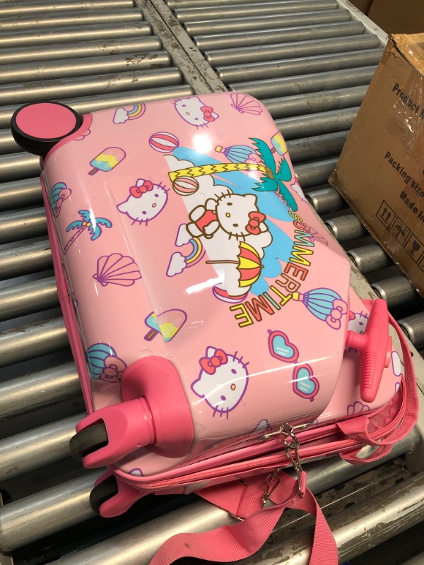 Photo 3 of (READ FULL POST) FULL Hello Kitty 19 Inch Carry On Luggage, Kids Ride On Suitcase with Spinner Wheels, Hardshell Rolling Travel Trolley, Pink