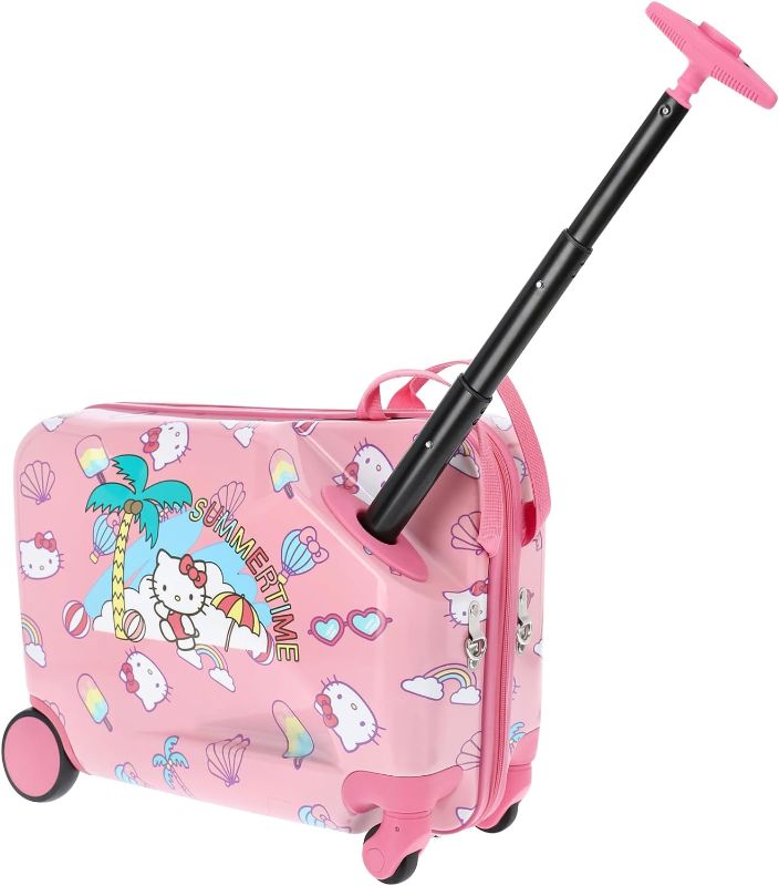 Photo 1 of (READ FULL POST) FULL Hello Kitty 19 Inch Carry On Luggage, Kids Ride On Suitcase with Spinner Wheels, Hardshell Rolling Travel Trolley, Pink