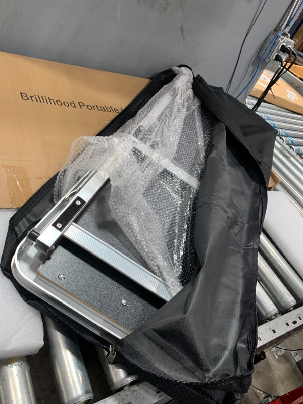 Photo 1 of BRILLIHOOD Portable Pop-Up Bar Table with Mirrored BAR Neon Sign, Music Sync Bar Table, LED Bar Sign & Table for Outdoor, Patio, Party, Picnic, Entertaining, Include Storage Shelf, Removable Skirt 38.98 Inch / 1-Tier Neon Sign-BAR