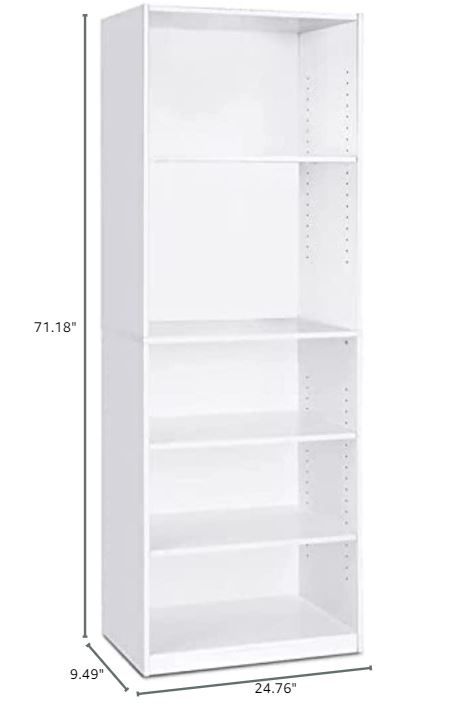 Photo 5 of (READ FULL POST) FURINNO JAYA Simply Home 5-Shelf Bookcase, 5-Tier, White
