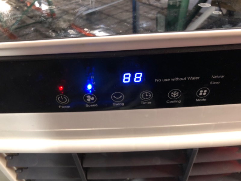 Photo 8 of ***USED - POWERS ON - UNABLE TO TEST FURTHER - MISSING ICE PACKS***
Evaporative Air Cooler, 3500CFM 3-in-1 Swamp Cooler with 7.5Gal Water Tank, 120° Oscillation, 3 Speeds 3 Modes, 4 Ice Packs, 12H Timer, Remote, Portable Air Conditioner for Room, Home & O