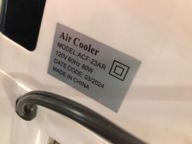 Photo 6 of ***USED - POWERS ON - UNABLE TO TEST FURTHER - MISSING ICE PACKS***
Evaporative Air Cooler, 3500CFM 3-in-1 Swamp Cooler with 7.5Gal Water Tank, 120° Oscillation, 3 Speeds 3 Modes, 4 Ice Packs, 12H Timer, Remote, Portable Air Conditioner for Room, Home & O