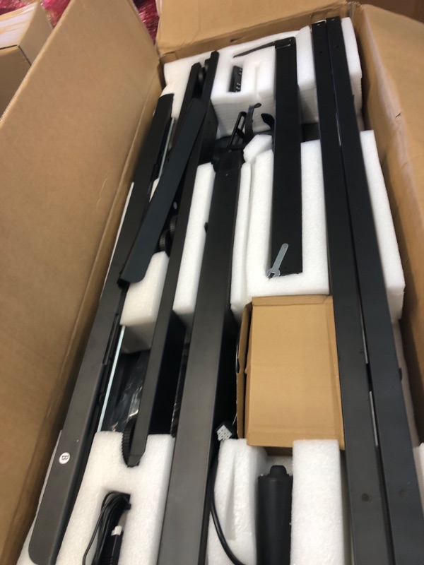 Photo 1 of ****MISSING INSTRUCTIONS6****Electric Height Adjustable 63 x 55 inch Corner Stand Up Desk, Black Table Top, Black Frame, L-Shaped Standing Workstation, 3CT Series, DESK-E3CTB