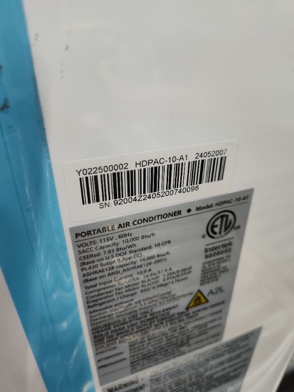 Photo 2 of 12,000 BTU Portable Air Conditioner Cools Up to 500 Sq.Ft, 3-IN-1 Energy Efficient Portable AC Unit with Remote Control & Installation Kits for Large Room, Campervan, Office, Temporary Space