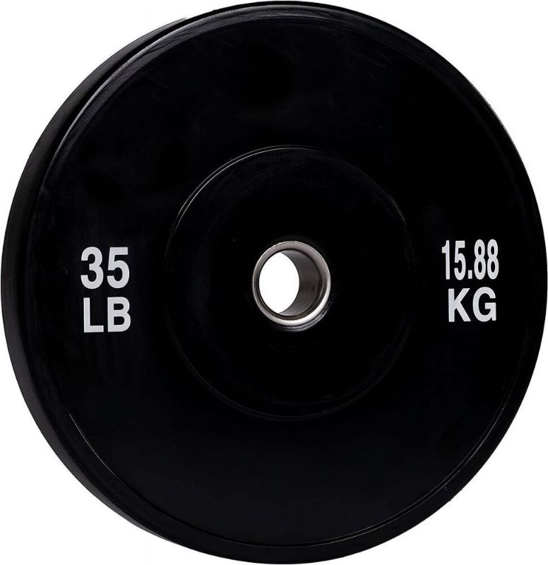 Photo 1 of 35 Lbs Olympic Rubber Bumper Barbell Weight Plates 2 inch for Strength Training